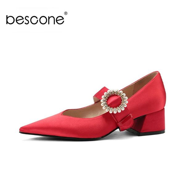 dress shoes bescone women wedding pearl band three ways wear pointed toe squre low heel lady party bm649, Black
dress shoes bescone women wedding pearl band three ways wear pointed toe squre low heel lady party bm649, Black