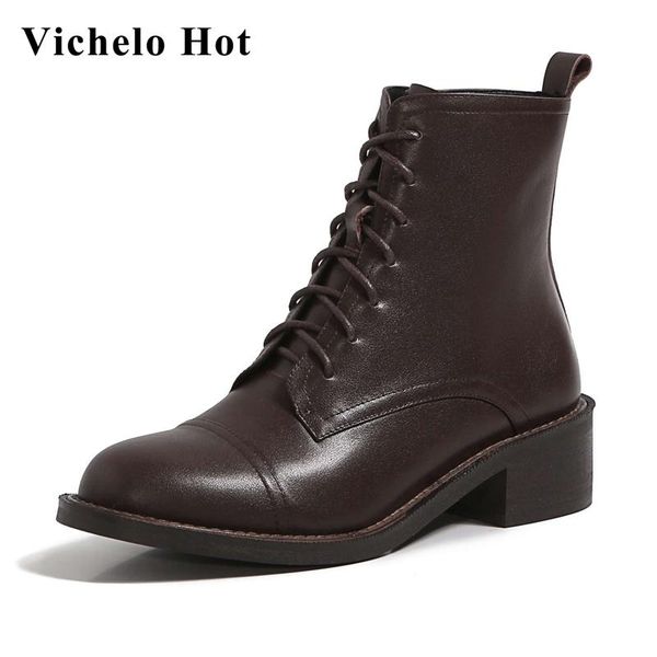 boots vichelo 2021 arrival cow leather round toe med heel riding handsome young lady streetwear winter ankle l56, Black
boots vichelo 2021 arrival cow leather round toe med heel riding handsome young lady streetwear winter ankle l56, Black