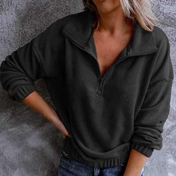 women's hoodies & sweatshirts women coat solid color half open autumn winter elastic cuff bottom jacket for daily wear, Black
women's hoodies & sweatshirts women coat solid color half open autumn winter elastic cuff bottom jacket for daily wear, Black