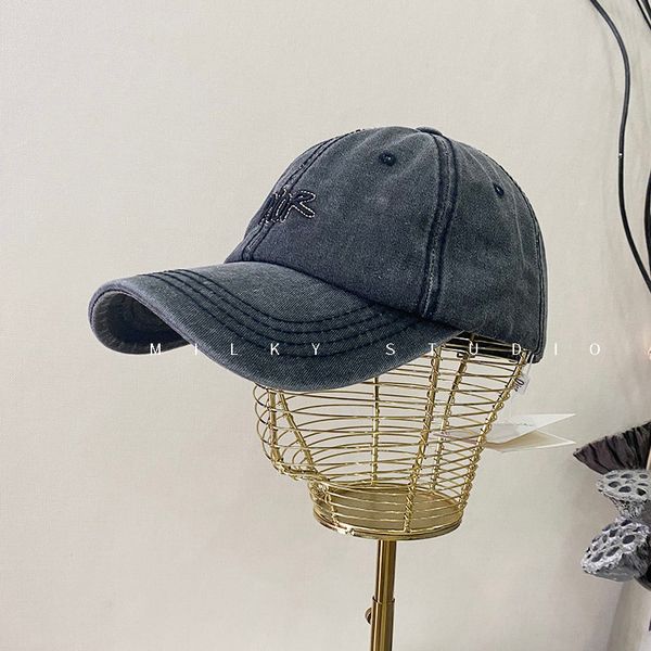 d home washed denim embroidered letter soft dome baseball cap versatile casual shade cap, Blue;gray
d home washed denim embroidered letter soft dome baseball cap versatile casual shade cap, Blue;gray