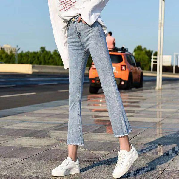 women spring elastic loose denim pocket button casual boot cut pant jeans female high waist straight line button flare jeans 210222, Blue
women spring elastic loose denim pocket button casual boot cut pant jeans female high waist straight line button flare jeans 210222, Blue