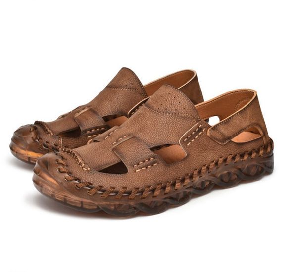 genuine leather men shoes summer large men's sandal outdoor designer fashion sandals slippers big size 38-46, Black
genuine leather men shoes summer large men's sandal outdoor designer fashion sandals slippers big size 38-46, Black