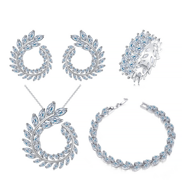 earrings & necklace leaf suit super flash wedding fashion ladies exquisite party style jewelry, Silver
earrings & necklace leaf suit super flash wedding fashion ladies exquisite party style jewelry, Silver