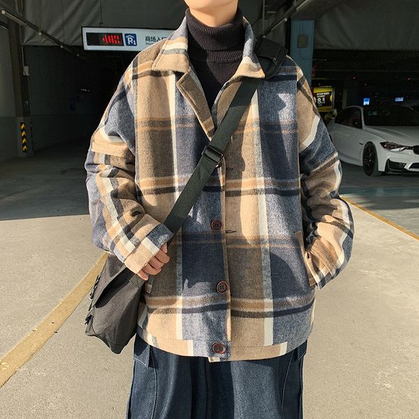 2021 new winter plus cotton thick plaid men's warm fashion casual retro men loose korean short woolen coat mens 60tg, Black
2021 new winter plus cotton thick plaid men's warm fashion casual retro men loose korean short woolen coat mens 60tg, Black