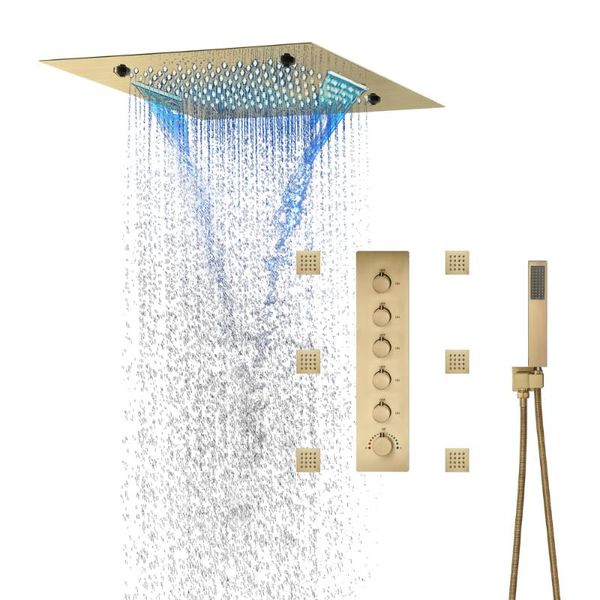 bathroom shower sets villa brushed gold 20 inch system set thermostatic smart led ceiling rain panel bluetooth music faucets
bathroom shower sets villa brushed gold 20 inch system set thermostatic smart led ceiling rain panel bluetooth music faucets