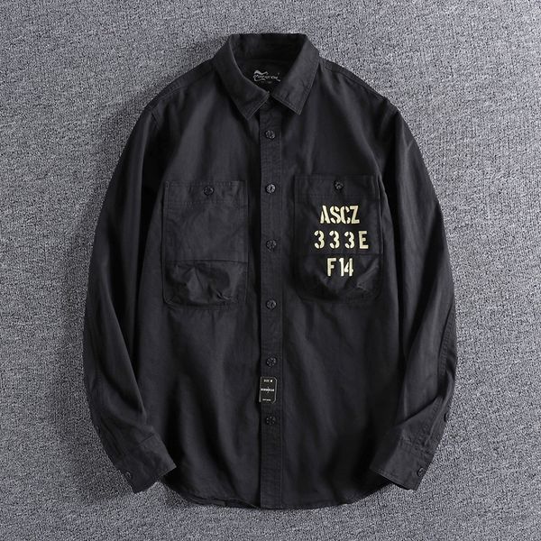 2021 new arrival woven man's big pocket casual coat american style fashionable men's shirt long sleeve wear 0802 1qz1, White;black