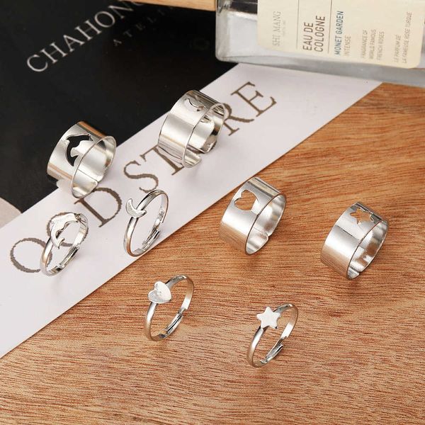 punk style couple ring men's and women's pair ring combination ins windnet red fashion personality open index finger ring, Silver
punk style couple ring men's and women's pair ring combination ins windnet red fashion personality open index finger ring, Silver