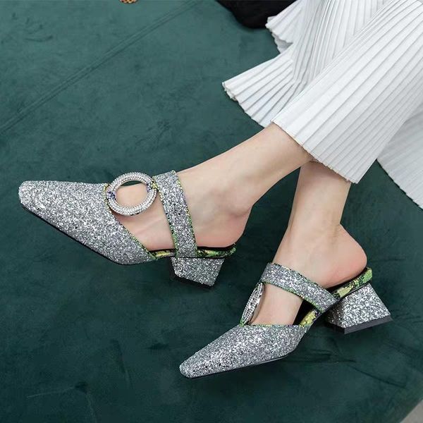 fashion square head rhinestone high heel sandals women silver heels ladies slippers catwalk mules 2021 new spring heeled shoes, Black
fashion square head rhinestone high heel sandals women silver heels ladies slippers catwalk mules 2021 new spring heeled shoes, Black