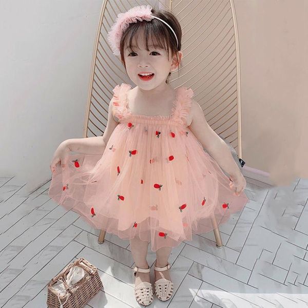 fashion toddler infant kids baby girls sleeveless ruffles strawberry printed suspender tulle princess party dress costume#p4, Red;yellow
fashion toddler infant kids baby girls sleeveless ruffles strawberry printed suspender tulle princess party dress costume#p4, Red;yellow
