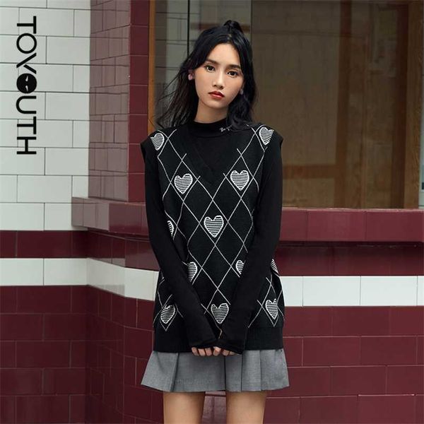 toyouth women kint sweater vest autumn sleeveless v neck diamond heart print collage vintage 211009, Black;white
toyouth women kint sweater vest autumn sleeveless v neck diamond heart print collage vintage 211009, Black;white