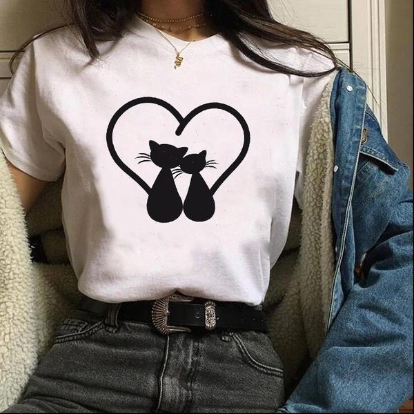 women printing print graphic cat geometric love 90s fashion cartoon clothes lady tees female t shirt womens t shirt, White
women printing print graphic cat geometric love 90s fashion cartoon clothes lady tees female t shirt womens t shirt, White