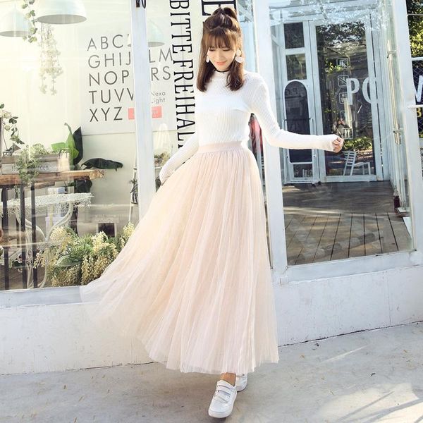 skirts pure color four seasons pleated fairy bust mesh skirt, high waist, slim, all-match mid-length a-line large-length skirt, Black
skirts pure color four seasons pleated fairy bust mesh skirt, high waist, slim, all-match mid-length a-line large-length skirt, Black