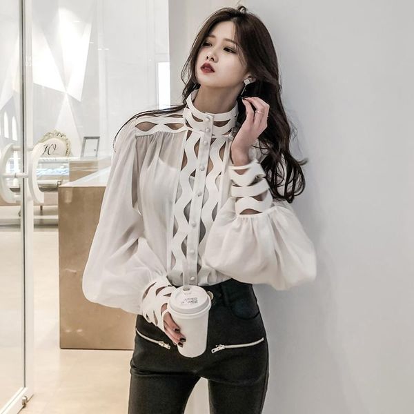 women's blouses & shirts 2021 korean plus size selling women blouse blusas mujer de moda collar lantern sleeves hollow 2 piece shirt w, White
women's blouses & shirts 2021 korean plus size selling women blouse blusas mujer de moda collar lantern sleeves hollow 2 piece shirt w, White