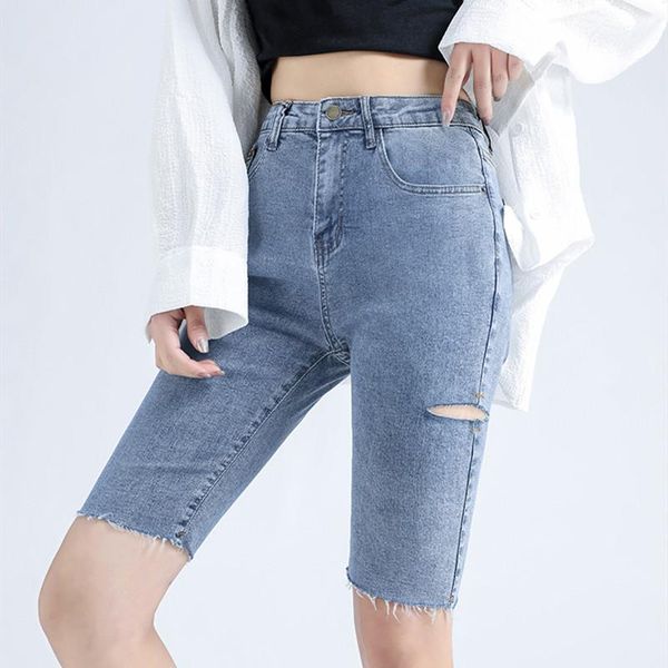 women's jeans denim shorts 2021 summer holes capris high waist skinny stretch cotton elastic pants blue washed half trousers
women's jeans denim shorts 2021 summer holes capris high waist skinny stretch cotton elastic pants blue washed half trousers