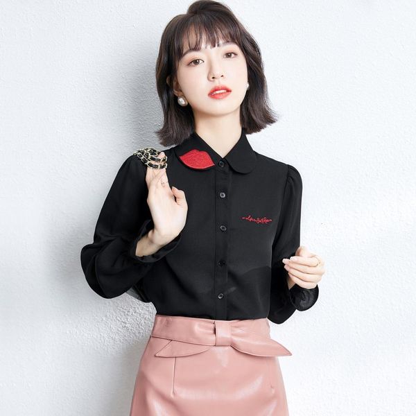 embroidery mode chiffon shirt spring 2021 new female sleeve long black casual sale xxfk, Black;gray
embroidery mode chiffon shirt spring 2021 new female sleeve long black casual sale xxfk, Black;gray