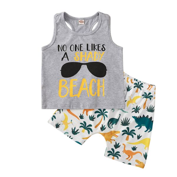 1-5y summer casual kids boys clothes sets 2pcs letter pattern printed sleeveless vest dinosaur shorts, White
1-5y summer casual kids boys clothes sets 2pcs letter pattern printed sleeveless vest dinosaur shorts, White