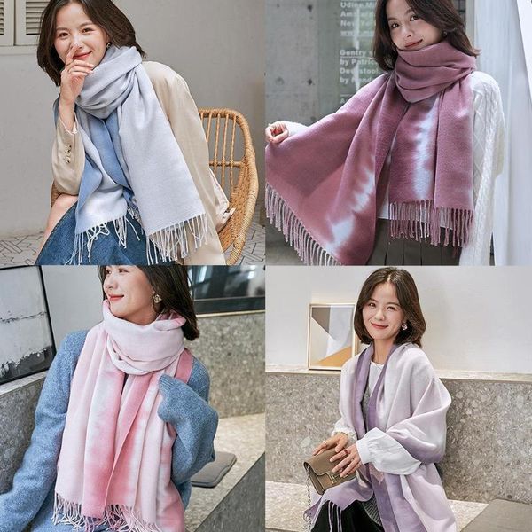 hats, scarves & gloves sets 2021 ladies korean autumn and winter clan style tassel shawl warm scarf tie-dyed imitation cashmere gifts, Blue;gray
hats, scarves & gloves sets 2021 ladies korean autumn and winter clan style tassel shawl warm scarf tie-dyed imitation cashmere gifts, Blue;gray