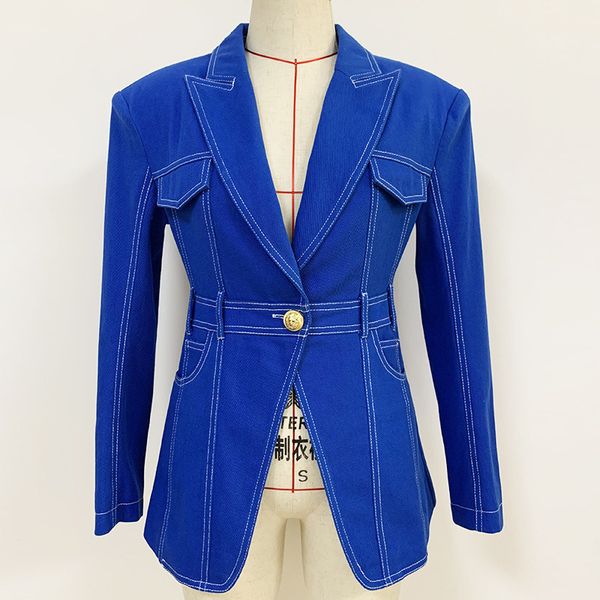 2021 new autumn winter denim jacket runway designers notched long sleeve slim blazer women fashion outwear lpdm, White;black
2021 new autumn winter denim jacket runway designers notched long sleeve slim blazer women fashion outwear lpdm, White;black