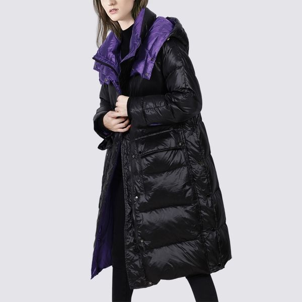 contrast down jacket medium long winter new hooded thickened white duck warm fashion coat women 2021, Black
contrast down jacket medium long winter new hooded thickened white duck warm fashion coat women 2021, Black