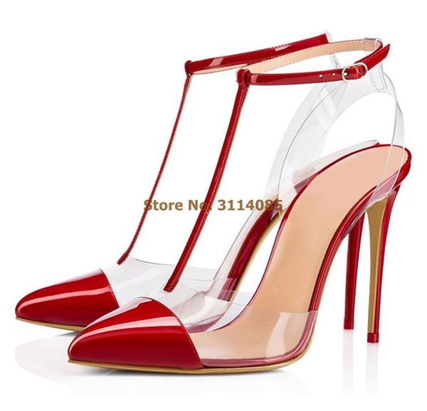 dress shoes women year spring stiletto heels pvc t-strap pumps pointed toe slingback patent leather patchwork t-bar rivet, Black
dress shoes women year spring stiletto heels pvc t-strap pumps pointed toe slingback patent leather patchwork t-bar rivet, Black