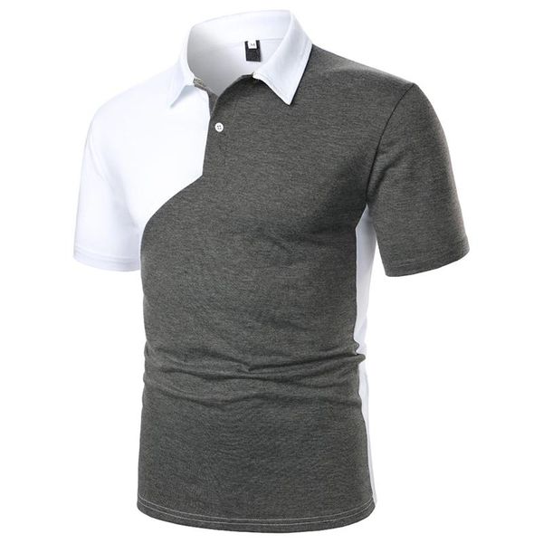 men's polos feitong shirt summer casual business turn down collar loose button stitching cotton short-sleeved men clothing, White;black
men's polos feitong shirt summer casual business turn down collar loose button stitching cotton short-sleeved men clothing, White;black