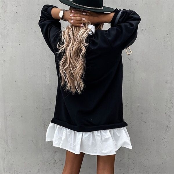 autumn women patchwork ruffle mini vintage casual turn-down collar button loose 2021 elegant long sleeve party dress, Black;gray
autumn women patchwork ruffle mini vintage casual turn-down collar button loose 2021 elegant long sleeve party dress, Black;gray