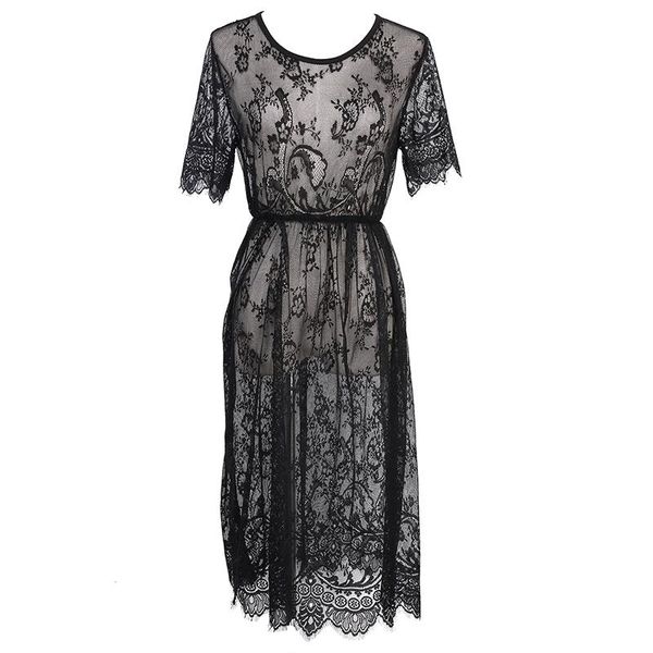 women's swimwear bikini brand summer women translucent black lace mosaic swimsuit beach cover up bathing suit ups, White;black
women's swimwear bikini brand summer women translucent black lace mosaic swimsuit beach cover up bathing suit ups, White;black