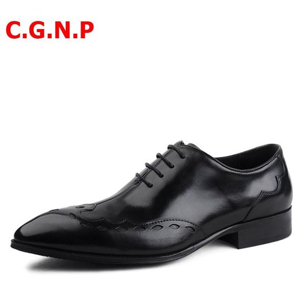 dress shoes c.g.n.p fashion carved genuine leather pointed toe oxford for men handmade lace-up formal, Black
dress shoes c.g.n.p fashion carved genuine leather pointed toe oxford for men handmade lace-up formal, Black