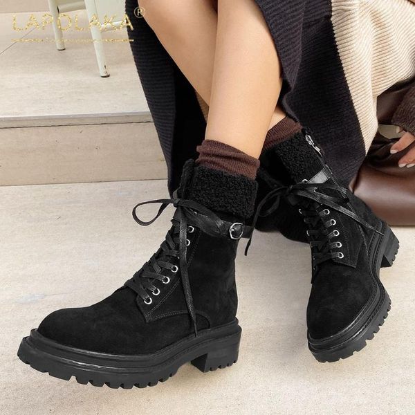 boots arrivals 2021 comfy trent ins luxury woman shoes cow suede non-slip belt buckle office ladies booties, Black 
boots arrivals 2021 comfy trent ins luxury woman shoes cow suede non-slip belt buckle office ladies booties, Black