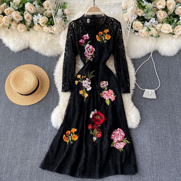 2021 vintage black embroidered women elegant round neck long sleeve hollow out vestidos autumn winter fashion ysdn, Black;gray
2021 vintage black embroidered women elegant round neck long sleeve hollow out vestidos autumn winter fashion ysdn, Black;gray