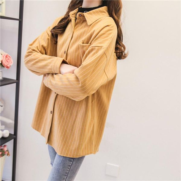 women's blouses & shirts woolen striped women tunic womens 2021 long sleeve clothing button up down loose designer casual fashion, White
women's blouses & shirts woolen striped women tunic womens 2021 long sleeve clothing button up down loose designer casual fashion, White