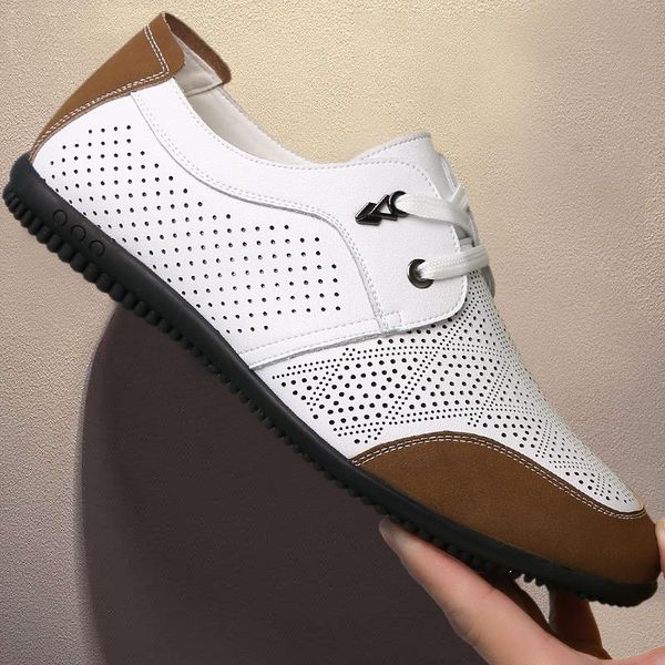 dress shoes summer hollow casual leather men's driving fashion white breathable loafers, Black
dress shoes summer hollow casual leather men's driving fashion white breathable loafers, Black