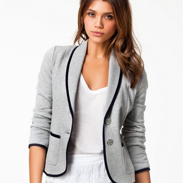women short casual blazers fashion two buttons design slim fit pockets suits clothing coats jacket, White;black
women short casual blazers fashion two buttons design slim fit pockets suits clothing coats jacket, White;black