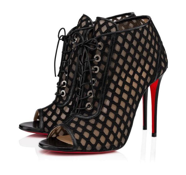 2021 summer mesh boots elegant women's red bottom open ondessa high heels open-toe lady booties party wedding dress eu35-43, Black
2021 summer mesh boots elegant women's red bottom open ondessa high heels open-toe lady booties party wedding dress eu35-43, Black