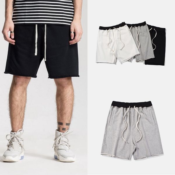 same style plain raw edge zipper loose straight shorts for men and women online sale, White;black
same style plain raw edge zipper loose straight shorts for men and women online sale, White;black