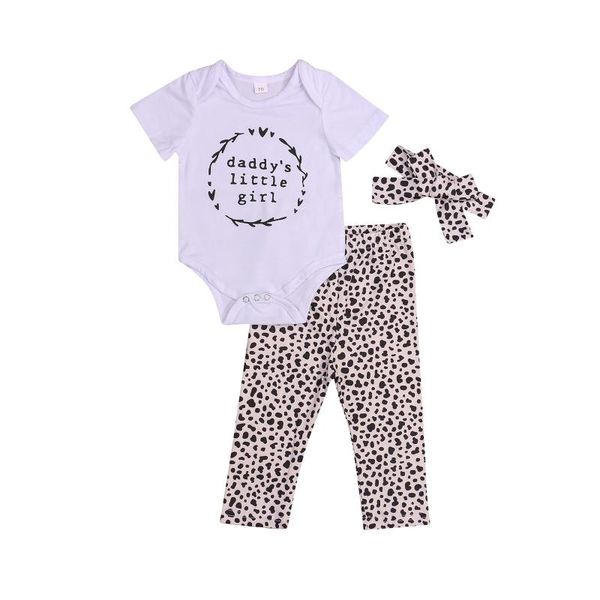 clothing sets 3pcs baby girls outfit, summer letter printing short sleeve round collar romper + leopard print long pants headwear set, White
clothing sets 3pcs baby girls outfit, summer letter printing short sleeve round collar romper + leopard print long pants headwear set, White