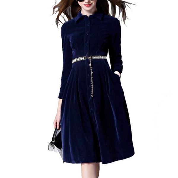 casual dresses women elegant long sleeve thickness velvet dress female fashion charming velour button midi office mt2117, Black;gray
casual dresses women elegant long sleeve thickness velvet dress female fashion charming velour button midi office mt2117, Black;gray