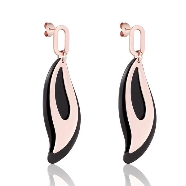 dangle & chandelier stainless steel ellipse hanging inner plated black outer rose gold color feather earrings for woman earring, Silver
dangle & chandelier stainless steel ellipse hanging inner plated black outer rose gold color feather earrings for woman earring, Silver