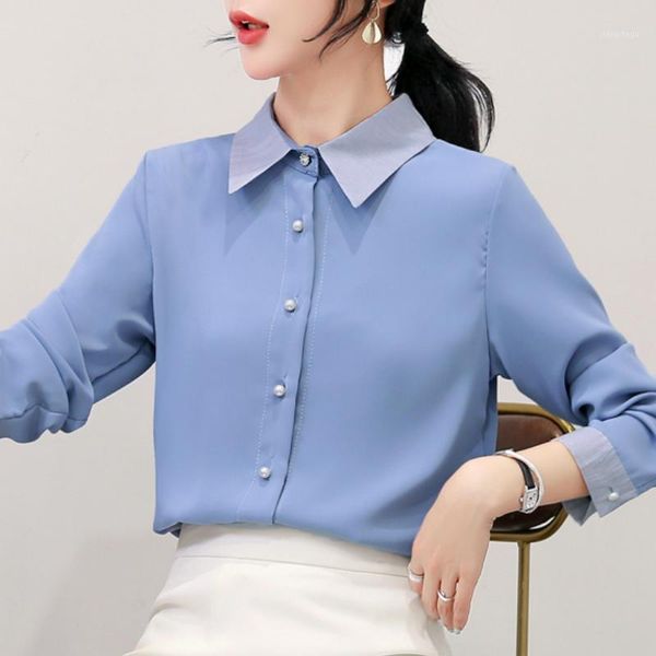 blusas mujer de moda 2021 turn down collar office ladies long sleeve blue chiffon blouse women womens and blouses c387 women's & shirt, White
blusas mujer de moda 2021 turn down collar office ladies long sleeve blue chiffon blouse women womens and blouses c387 women's & shirt, White
