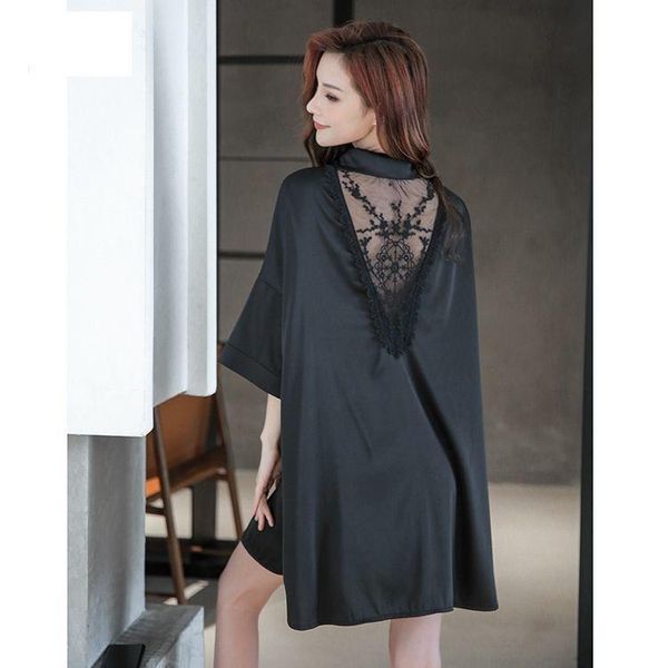 women's sleepwear nightdress satin women nightgown home dressing gown summer casual lace nightwear short sleepshirt intimate lingerie, Black;red
women's sleepwear nightdress satin women nightgown home dressing gown summer casual lace nightwear short sleepshirt intimate lingerie, Black;red