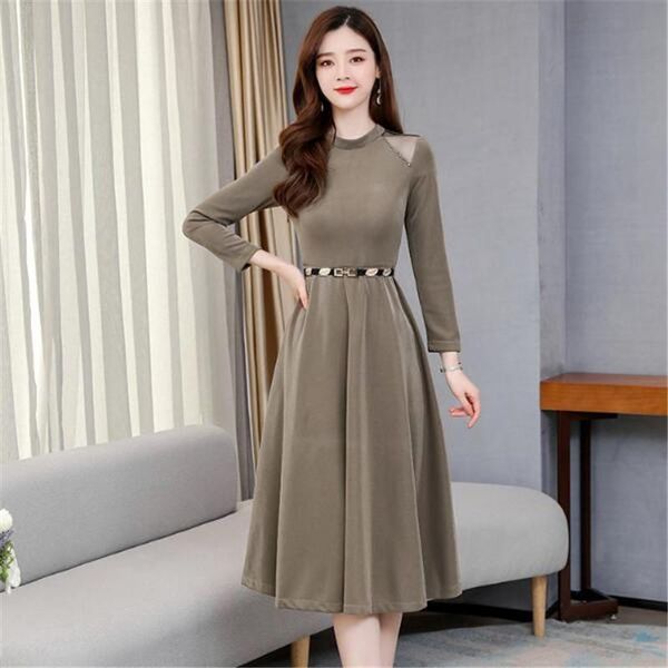 casual dresses fashion long dress women 2021 autumn listing sleeve o-neck big swing high waist temperament ol office lady, Black;gray
casual dresses fashion long dress women 2021 autumn listing sleeve o-neck big swing high waist temperament ol office lady, Black;gray