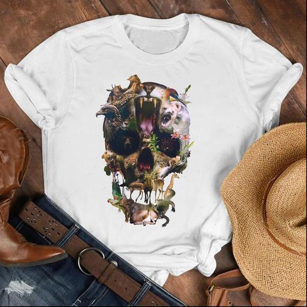 women lady skull short sleeve animal cute 90s fashion shirt clothes womens female print t tshirt tee graphic, White
women lady skull short sleeve animal cute 90s fashion shirt clothes womens female print t tshirt tee graphic, White