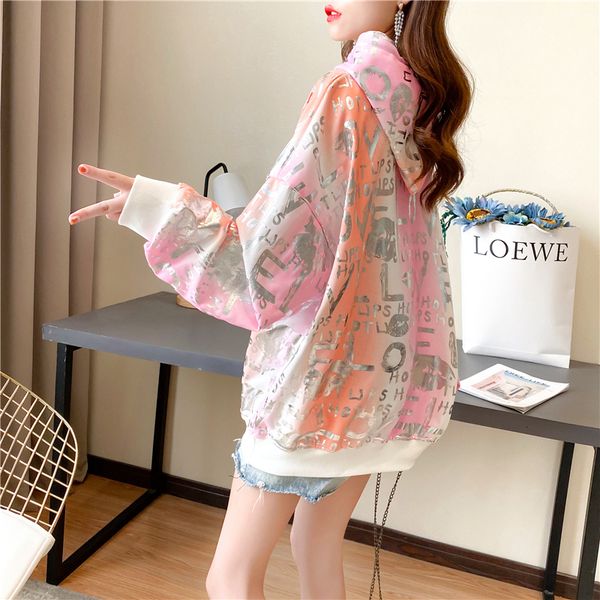 2021 new autumn reflective printed fake two piece thin sweatshirt drop shoulder long sleeve women's loose hooded jacket trend 16z2, Black
2021 new autumn reflective printed fake two piece thin sweatshirt drop shoulder long sleeve women's loose hooded jacket trend 16z2, Black