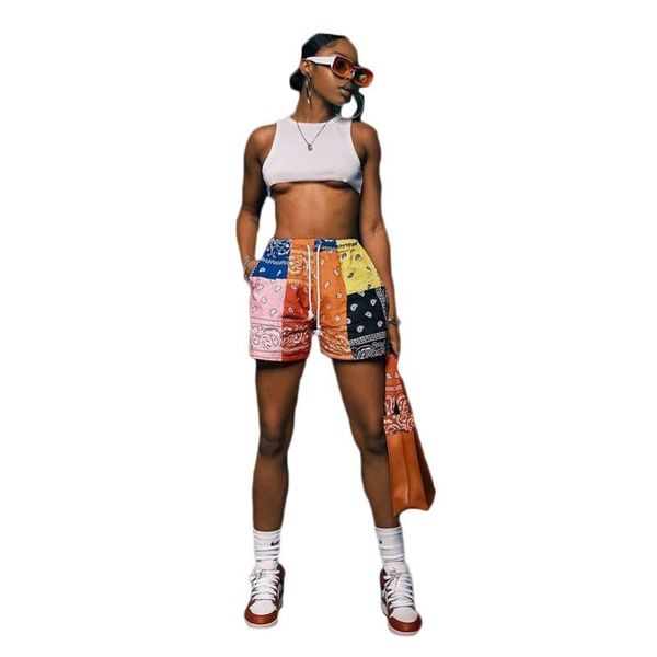 women's shorts women summer casual print bandanna paisley fashion drawstring femme, White;black
women's shorts women summer casual print bandanna paisley fashion drawstring femme, White;black