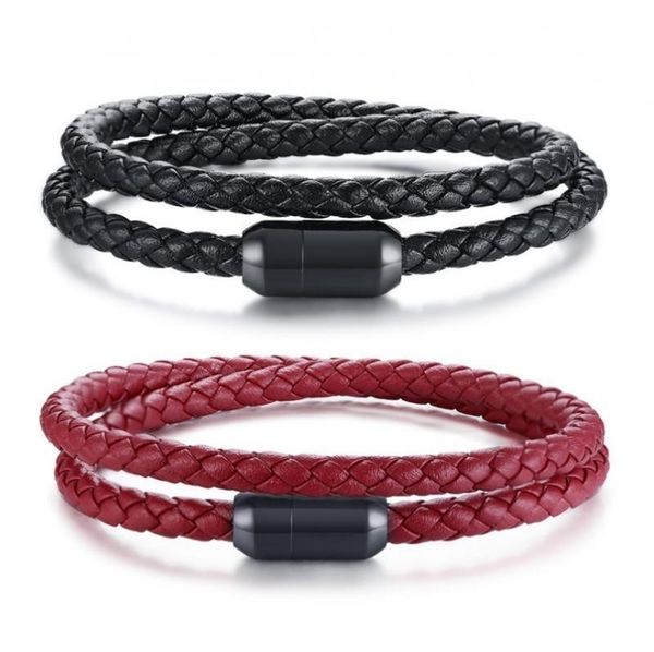 bangle men's classic bracelet casual party jewelry double braided leather rope chain, Black
bangle men's classic bracelet casual party jewelry double braided leather rope chain, Black