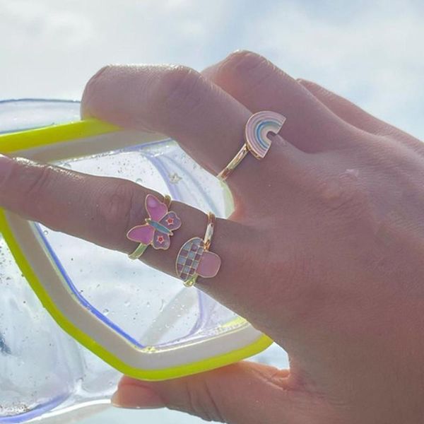 wedding rings 2021 ins trendy pink drip glaze mushroom rainbow butterfly flower shape for women summer beach charm ring jewelry gift, Slivery;golden
wedding rings 2021 ins trendy pink drip glaze mushroom rainbow butterfly flower shape for women summer beach charm ring jewelry gift, Slivery;golden