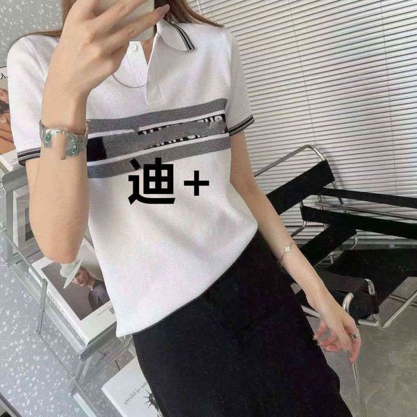 luxury design product in early autumn years: women's knitting polo half sleeve t-shirt with women's chest letters style a1, White
luxury design product in early autumn years: women's knitting polo half sleeve t-shirt with women's chest letters style a1, White