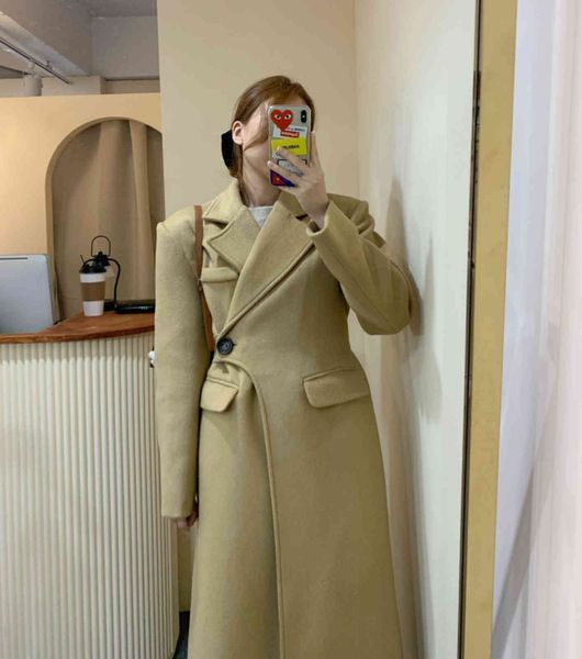 women's wool & blends jaqueta feminina de lã longa, casaco chique solto casual com botão único irregular outono inverno escritório wj17, Black
women's wool & blends jaqueta feminina de lã longa, casaco chique solto casual com botão único irregular outono inverno escritório wj17, Black