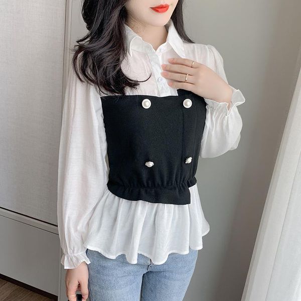 women's blouses & shirts autumn fashion business casual long sleeve shirt women elegant tunic button down puff female clothing, White
women's blouses & shirts autumn fashion business casual long sleeve shirt women elegant tunic button down puff female clothing, White