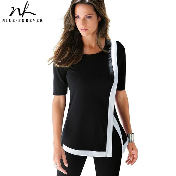 nice-forever casual brief patchwork t-shirts short sleeve stylish side split female women summer tees t040 210306, White
nice-forever casual brief patchwork t-shirts short sleeve stylish side split female women summer tees t040 210306, White